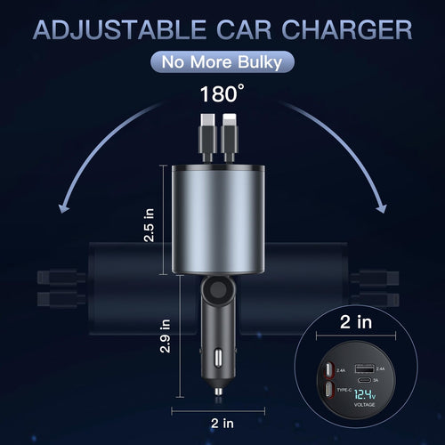 120W Retractable 4-in-1 Car Charger - view 2 of 7