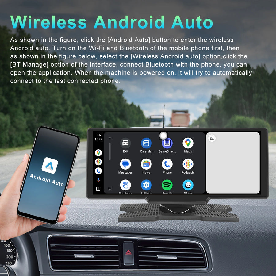Podofo Wireless CarPlay & Android Auto Car Display - view 2 of 7