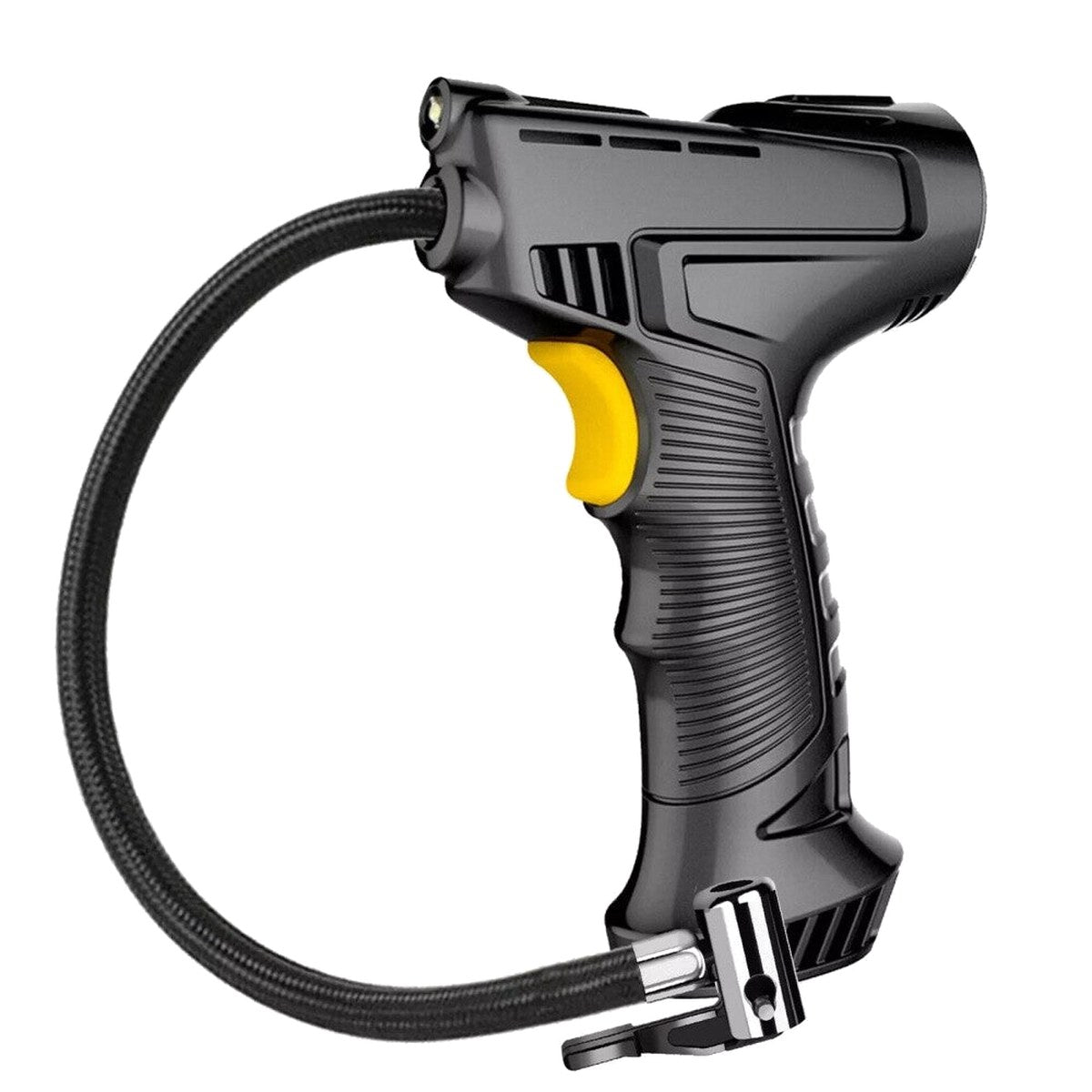 Cordless car tyre inflator with digital pressure display